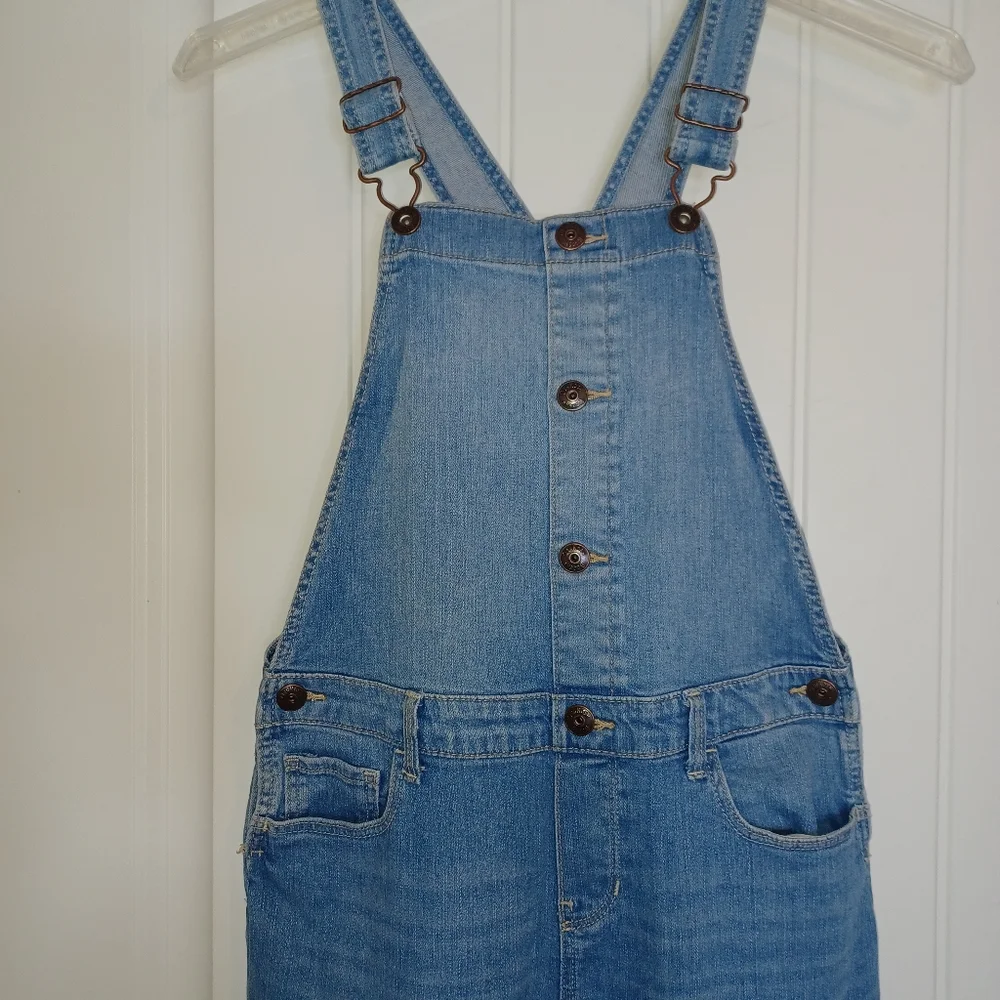 Oshkosh B'Gosh Girls Vestbak Button Front Denim Overalls Sz 12
